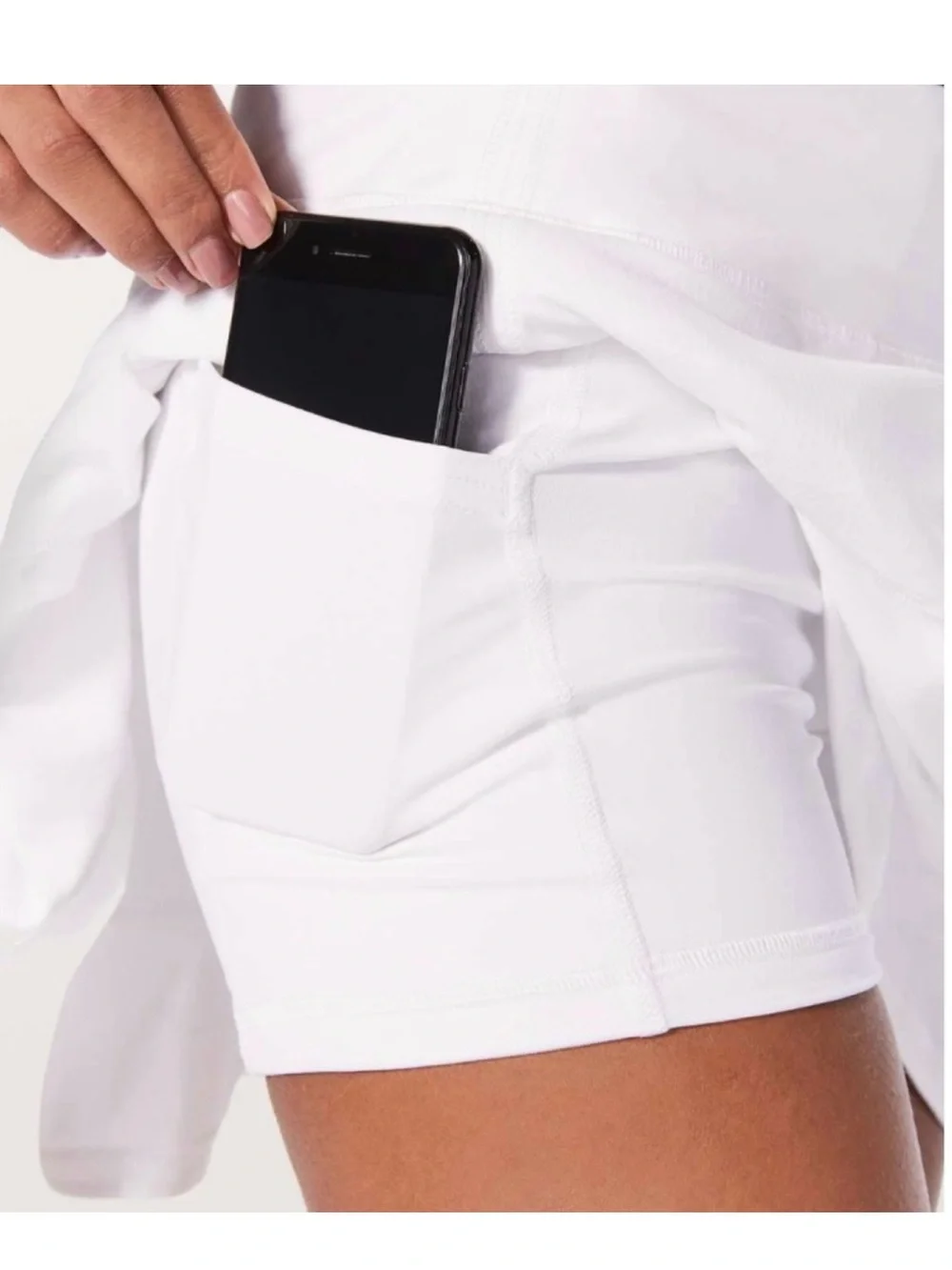 Lululemon Pace Rival Skirt White Mid Rise Tennis Run Skort Size 10 Tall